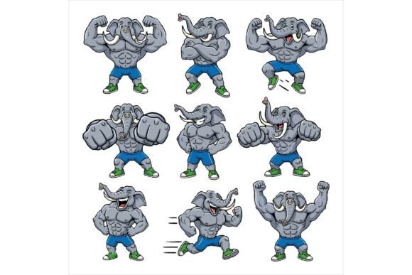 Cartoon Elephant Characters Freebie: A Versatile Graphic Design Asset