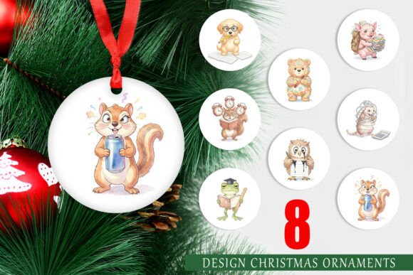 Chaotic Study Animal Watercolor Ornament: A Versatile Illustration for Branding