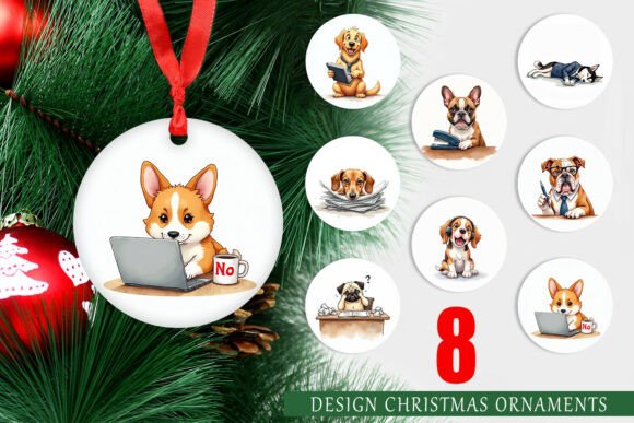 Corporate Canine Ornament: A Versatile Illustration for Branding and Marketing