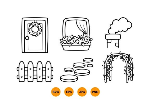 Cottage Garden SVG Clipart: A Versatile Illustration for Digital Sellers