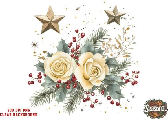 Cream Star Ornament Wreath PNG – A Versatile Illustration for Modern Branding