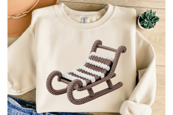 Crochet Sleigh PNG: A Festive Graphic Design Asset for Creative Branding