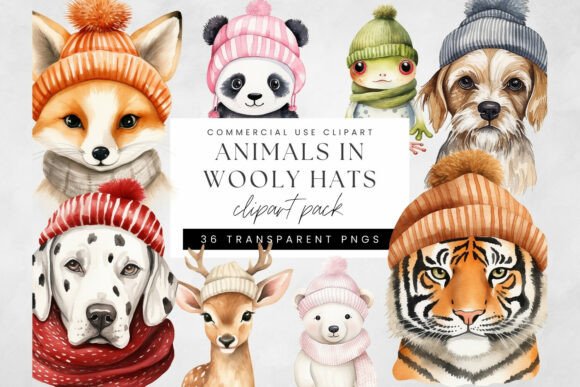 Cute Winter Animals in Wooly Hats PNG: A Designer’s Real-World Take