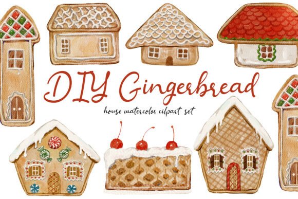 DIY Gingerbread Watercolor Clipart Set: A Festive Illustration Boost for Crafters
