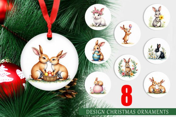Easter Bunny Floral Watercolor Ornament: A Versatile Illustration for Spring Campaigns