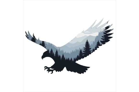 Free Eagle Double Exposer over Mountains – A Freebie Worth Adding to Your Craft Kit