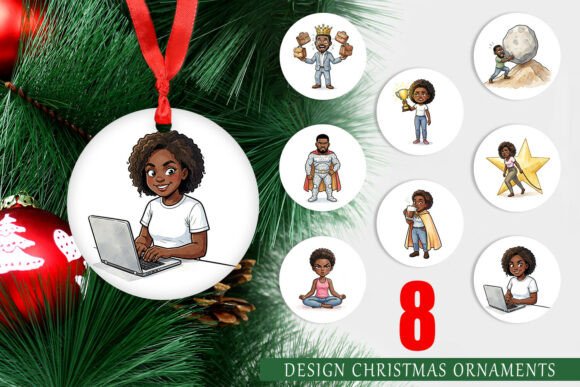 Funny Black Character Ornament PNG: A Unique Illustration for Modern Branding