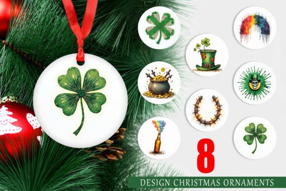 Glitch St. Patrick Ornament: A Festive Illustration for Local Business Branding