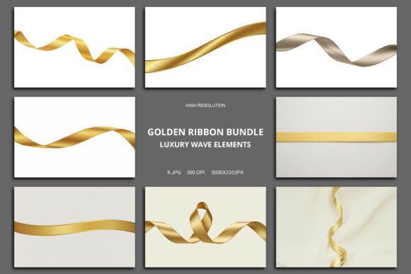 Golden Ribbon Bundle Luxury Wave Element Review for Real-Client Design Projects