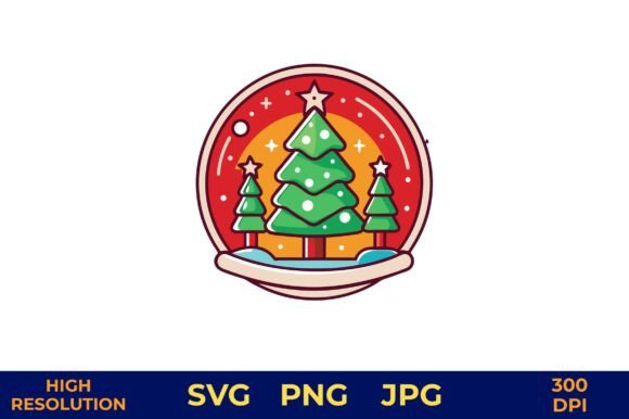 Holiday Trees in Snow Vector Design for Local Business Branding