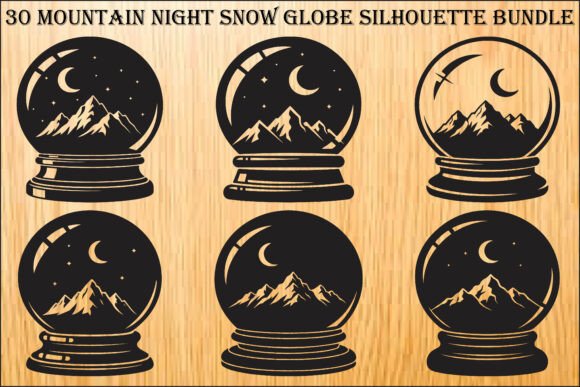 Mountain Snow Globe SVG Bundle: A Festive Graphic Design Asset for Local Business Branding