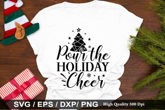 Pour the Holiday Cheer SVG: A Festive Graphic Design Asset for Local Business Branding