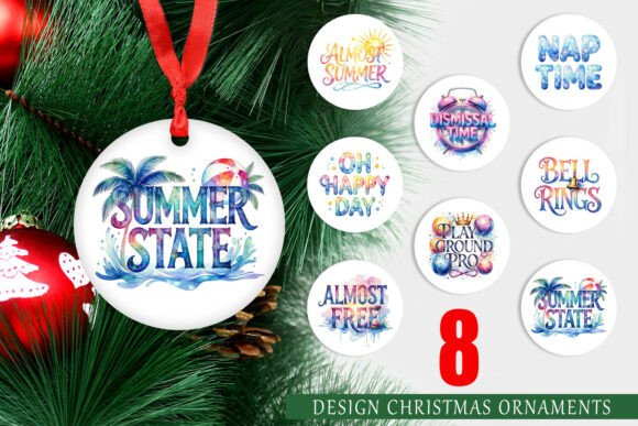 Retro School Break Watercolor Ornament: A Practical Illustration for Digital Sellers