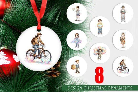 Retro Space School Kid Ornament PNG: A Nostalgic Illustration for Creative Projects