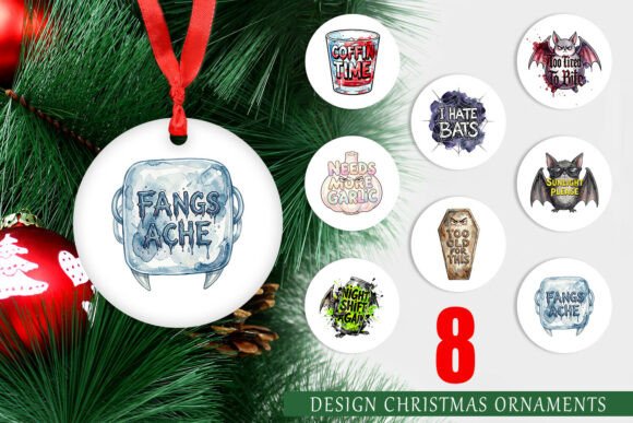 Tired Vampire Grumpy Quote Ornament: A Unique Illustration for Creative Marketing