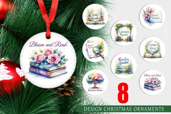Watercolor Floral Vintage Book Ornament: A Versatile Illustration for Digital Sellers