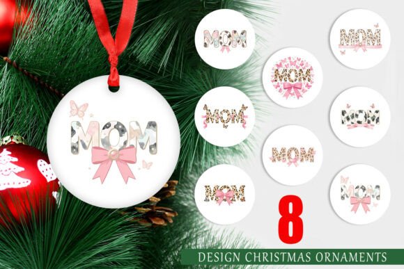 Watercolor MOM Butterfly Ornament PNG: A Delicate Design for Heartfelt Embroidery Projects