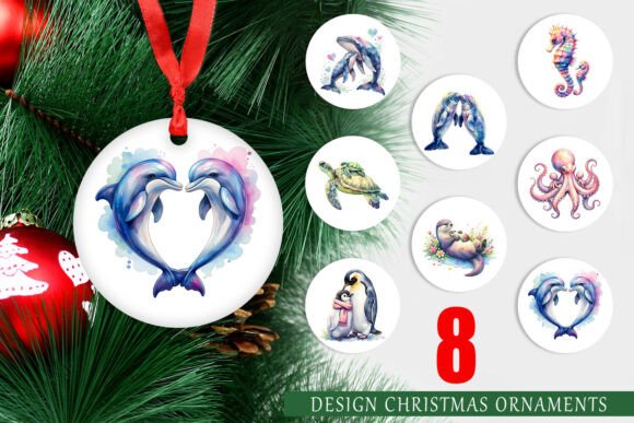 Watercolor Ocean Animal Ornament PNG: A Versatile Illustration for Creative Campaigns