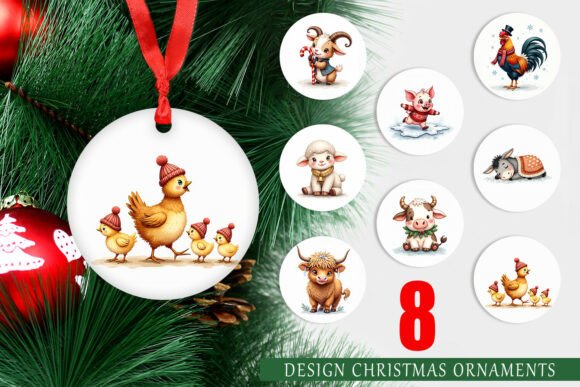 Whimsical Winter Animals Ornament for Seasonal Illustrations
