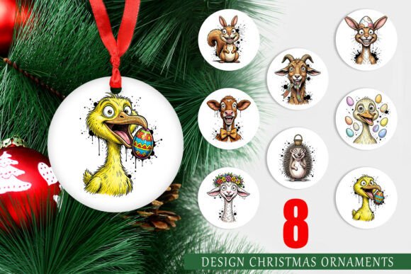 Wild Easter Animal Sketch Ornament PNG: A Festive Graphic Design Asset for Local Business Branding