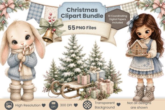 Winter Girls Clipart Bundle: A Design Asset for Seasonal Editorial Projects
