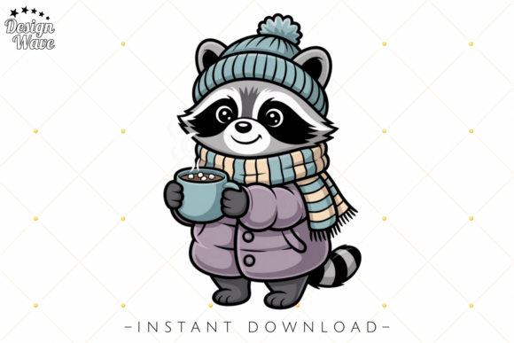 Winter Raccoon PNG: A Versatile Illustration for Handmade Projects