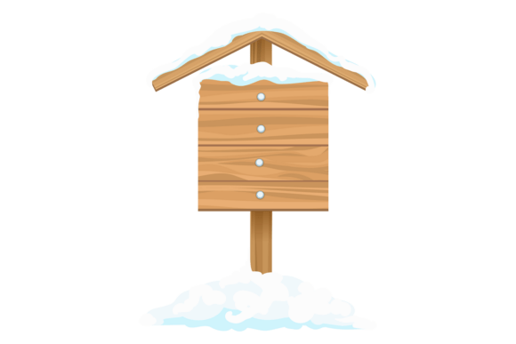 Wooden Signpost Covered in Snow: A Christmas Illustration for Brand Storytelling